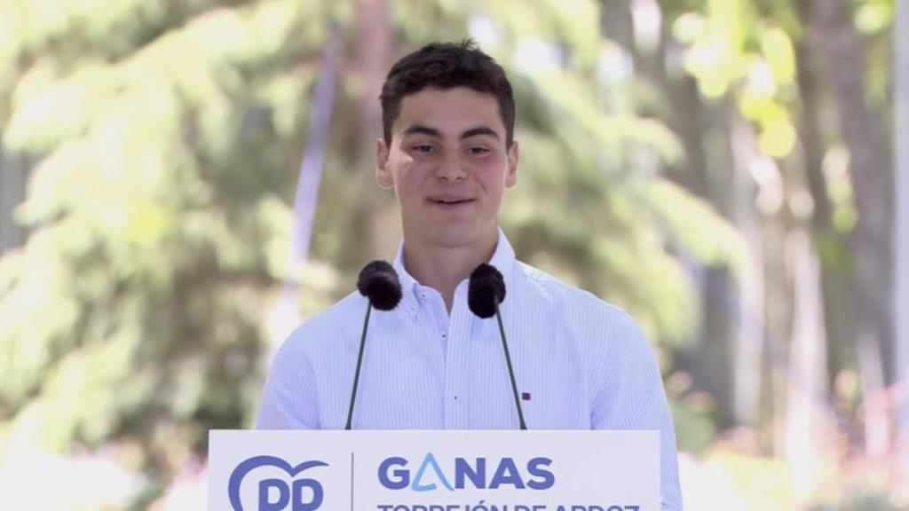 Miguel García, en el mitin de Torrejón de Ardoz.