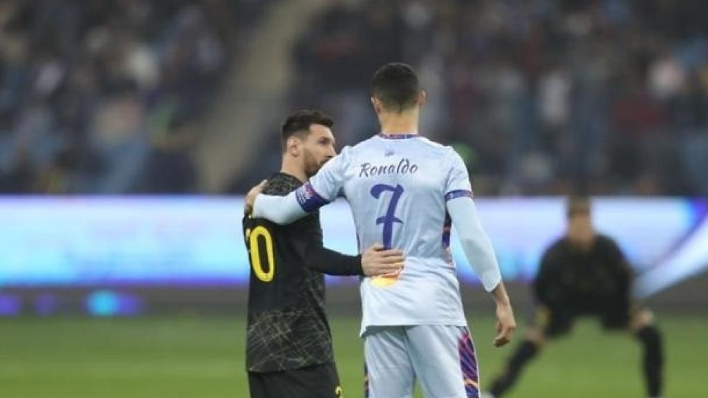 Messi y Cristiano Ronaldo, en un partido amistoso en Arabia Saudí