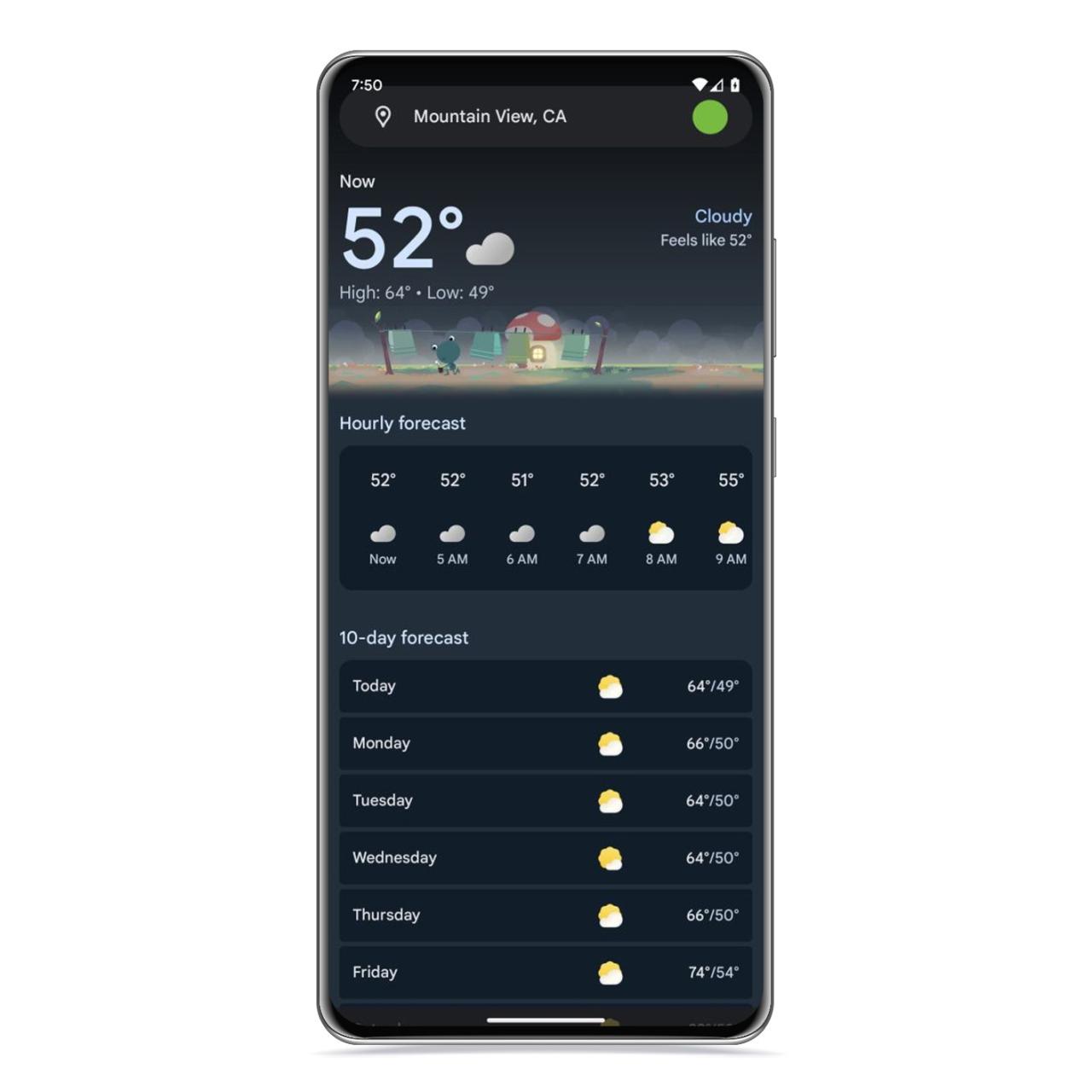Nuevo diseño app tiempo Google