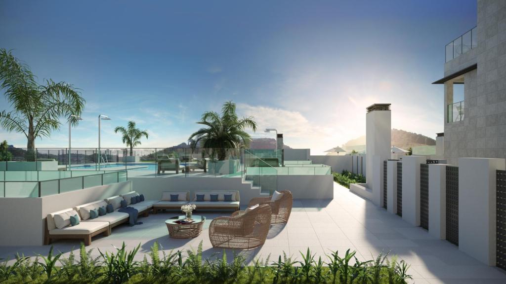Exterior de la zona común de la piscina.