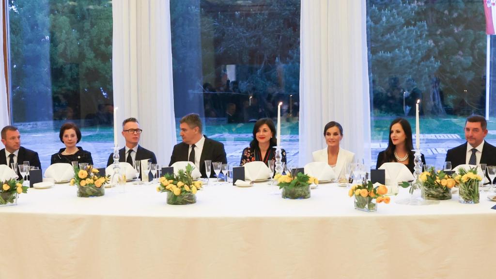 La reina Letizia este martes por la noche en Zagreb.