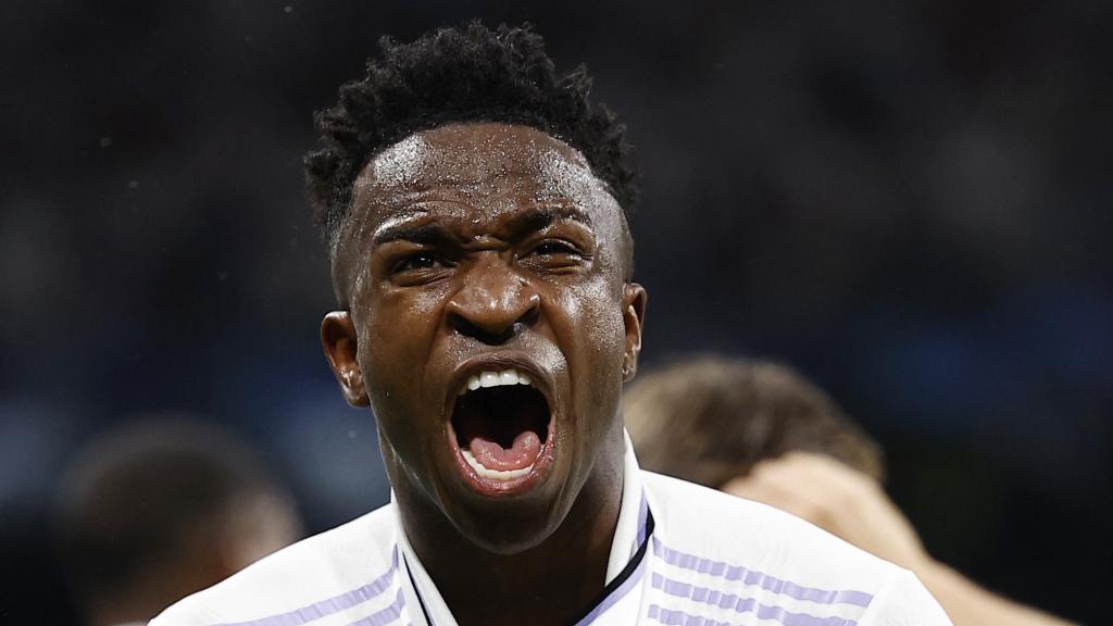 La euforia de Vinicius Júnior para celebrar el 1-0 del Real Madrid ante el City