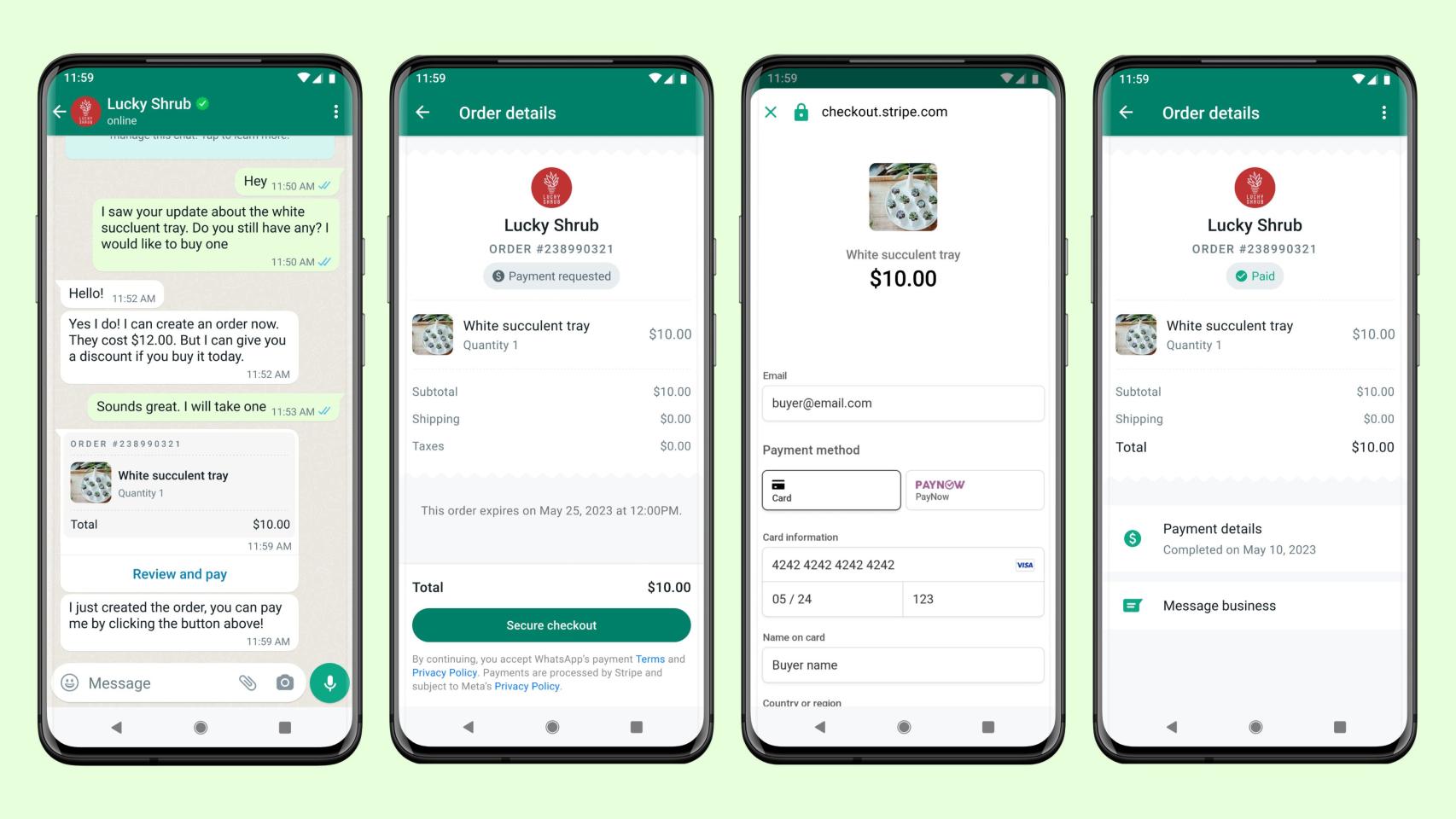 Pagar con WhatsApp