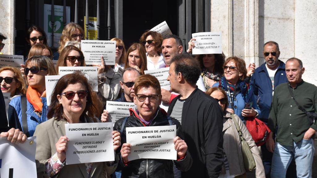 Manifestación de funcionarios de Justicia en Valladolid