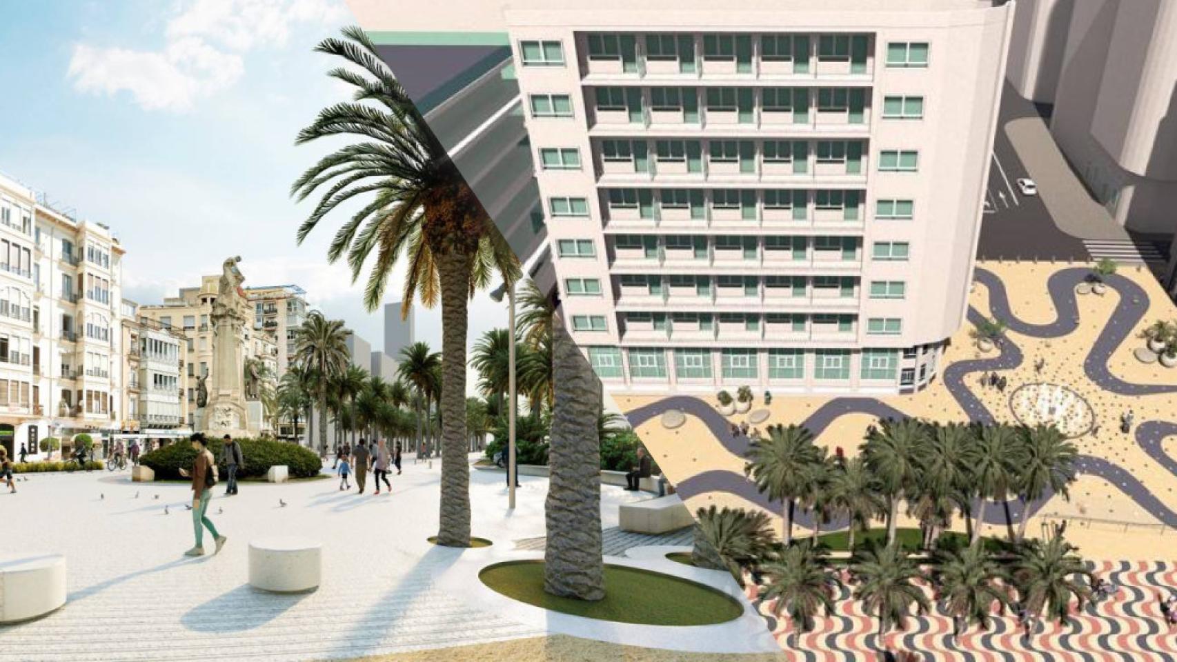 Proyectos que ya se están acometiendo en los extremos de la Explanada de Alicante.