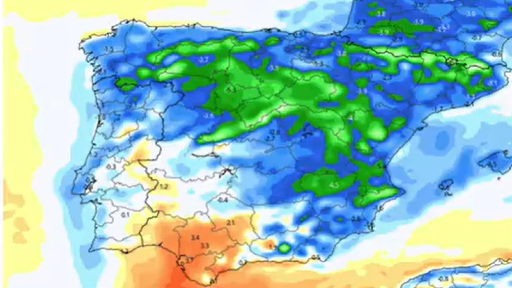 Gráfico de bajada de temperaturas