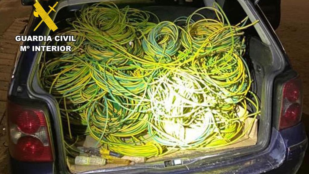 Imagen del cableado robado en la provincia de Burgos