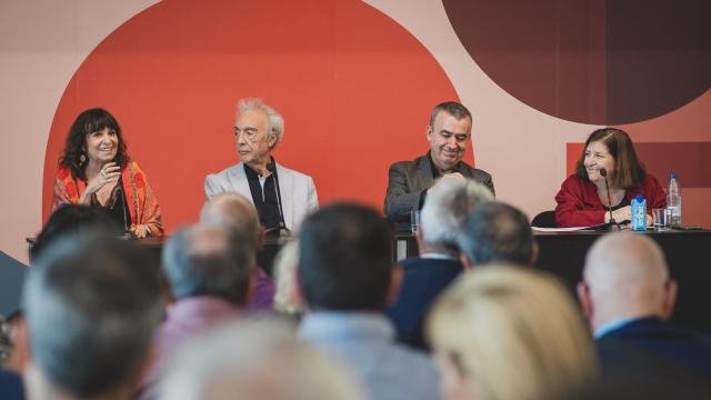 Rosa Montero, Juan José Millás, Lorenzo Silva y Nuria Azancot, ayer en Los Martes de El Cultural, en el Círculo de Bellas Artes de Madrid. Foto: Sara Fernández