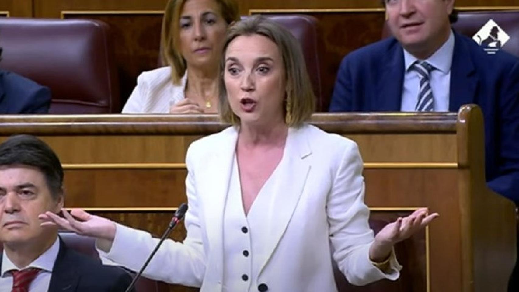 La portavoz del PP en el Congreso, Cuca Gamarra, este miércoles en la Sesión de Control.