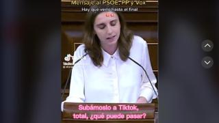 El vídeo de Lucía Muñoz arremetiendo contra el PSOE es el más visto en la cuenta de TikTok de Podemos.