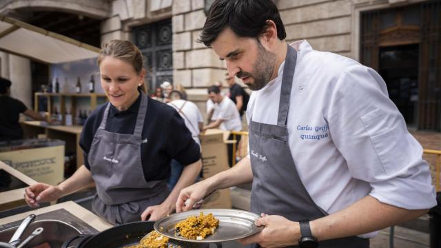 El cocinero madrileño Carlos Griffo en el concurso Arrocero del Futuro en Valencia.