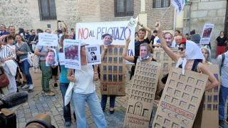 Los manifestantes del movimiento vecinal No al Pelotazo.