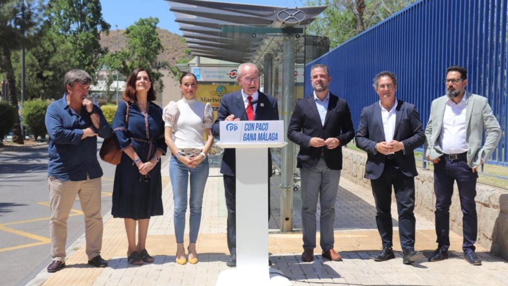 Francisco de la Torre, en la rueda de prensa celebrada en el distrito de Ciudad Jardín.