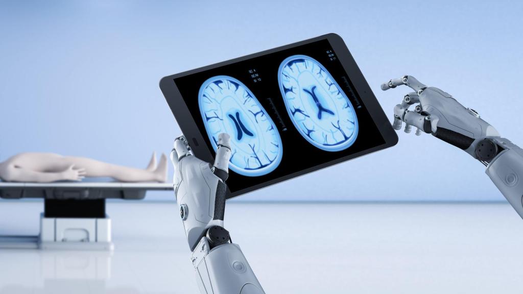 Ilustración de un robot consultando una resonancia