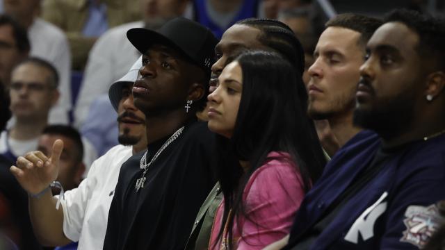 Vinicius, en el WiZink Center durante el Real Madrid - Partizán