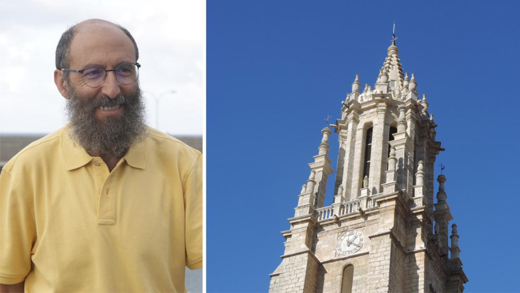Jesús Manzano Pascual y la torre de La Colegiata de Ampudia