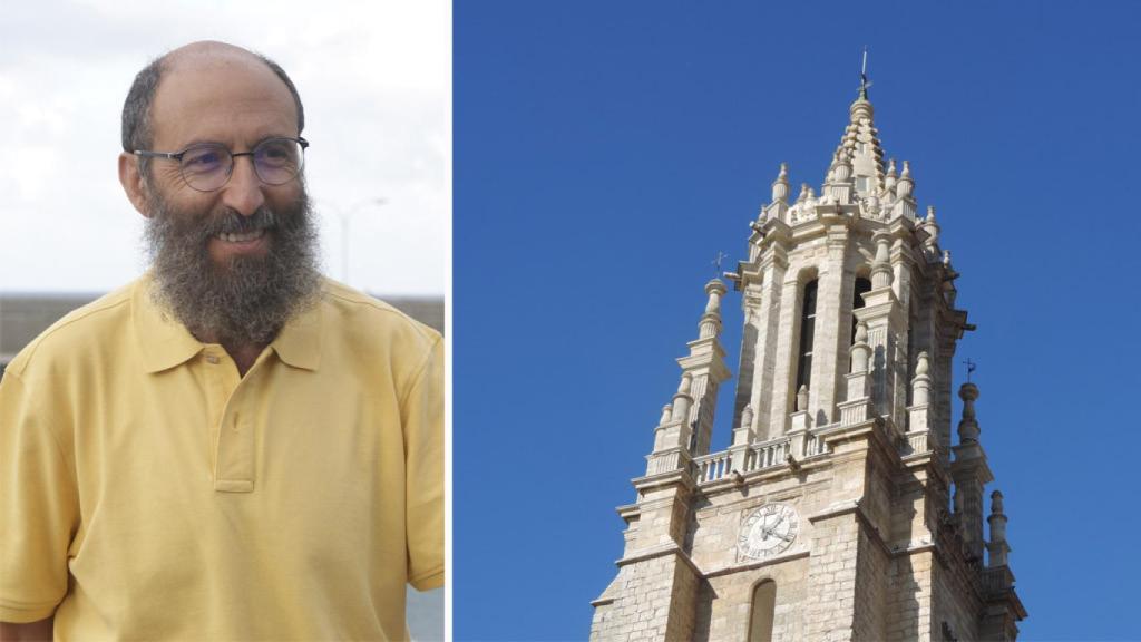 Jesús Manzano Pascual y la torre de La Colegiata de Ampudia