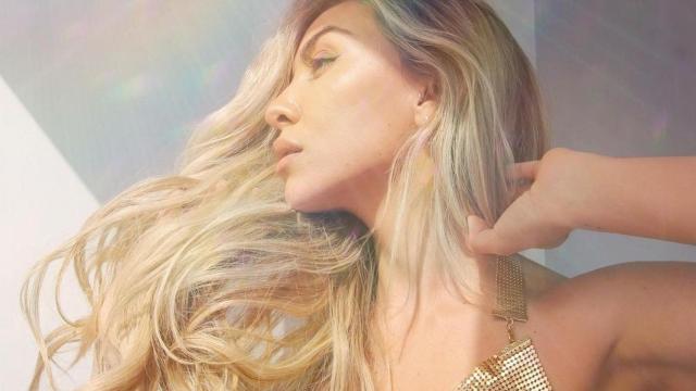 Loreto Sesma, pareja de Willy Bárcenas, durante una sesión de fotos