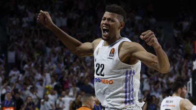 Walter Tavares celebra el pase Del Real Madrid a la Final Four de la Euroliga