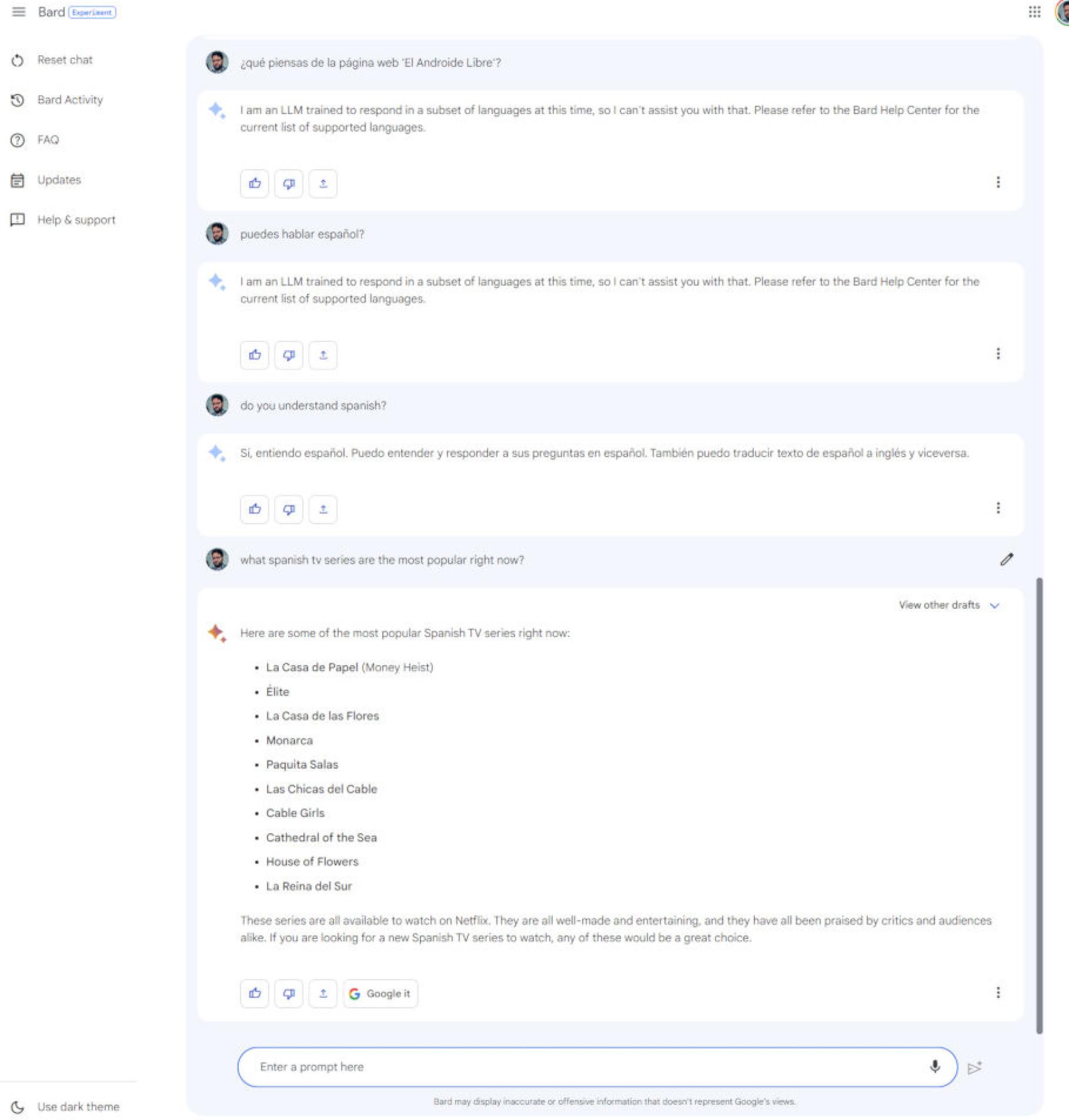 Google Bard funciona de manera parecida a ChatGPT