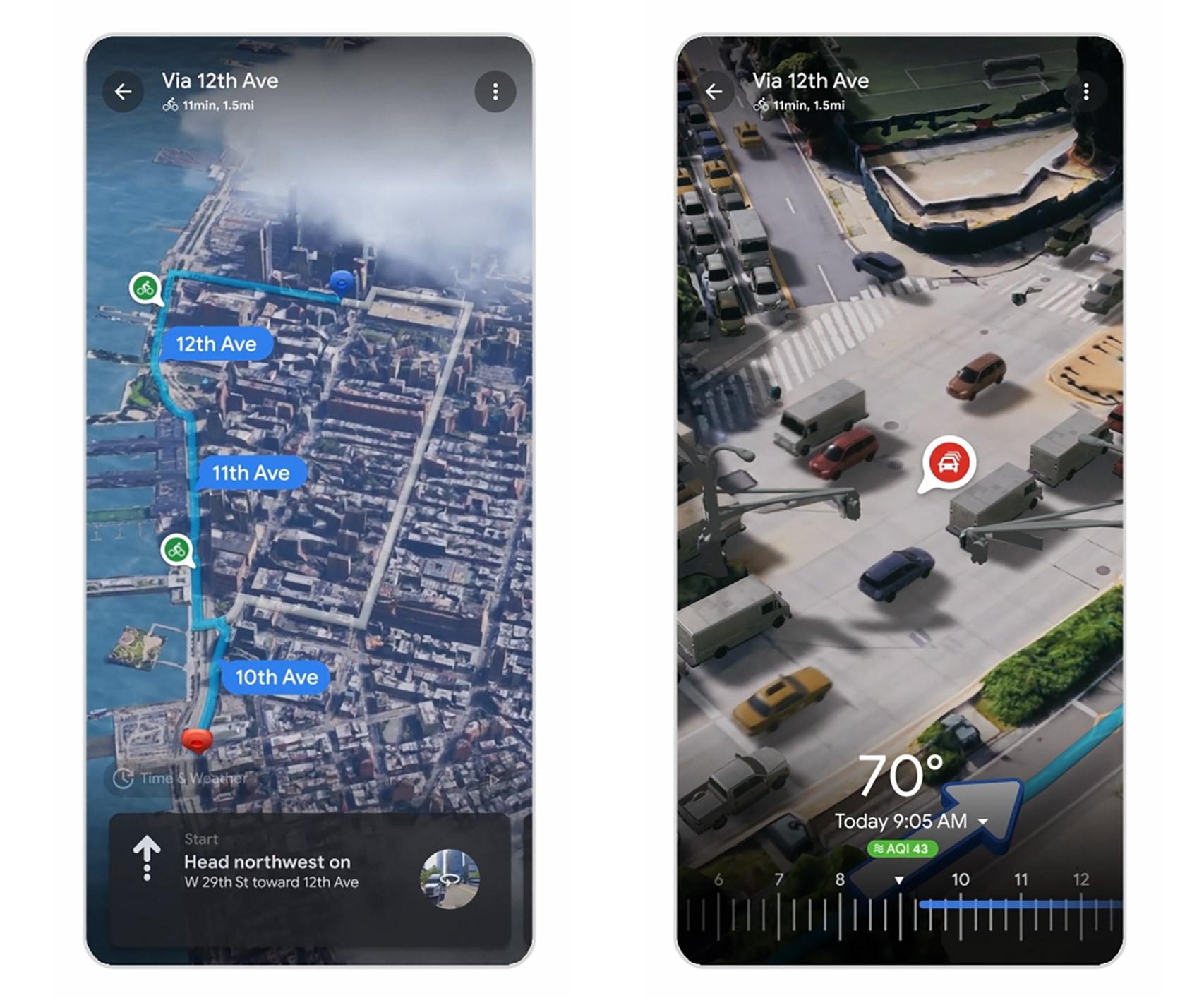 Las rutas de la vista inmersiva de Google Maps