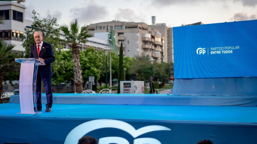 Francisco de la Torre, durante el acto de inicio de la campaña del PP a las municipales en Málaga capital.
