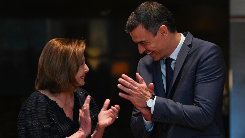 Pelosi y Sánchez durante el evento celebrado este jueves.
