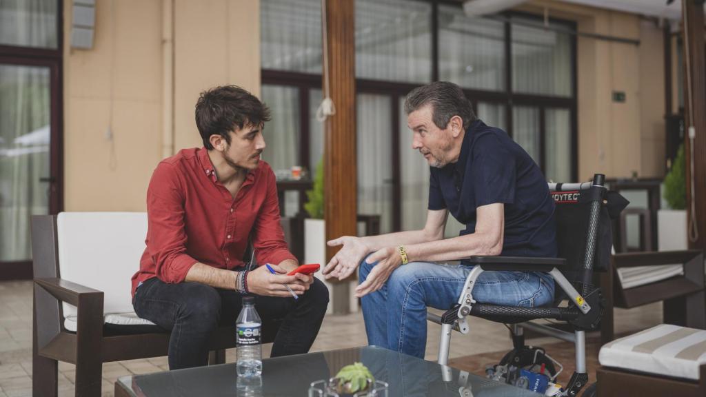 Juan Carlos Unzué durante la entrevista con EL ESPAÑOL