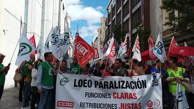 Una de las manifestaciones de los funcionarios de Justicia en Castilla y León