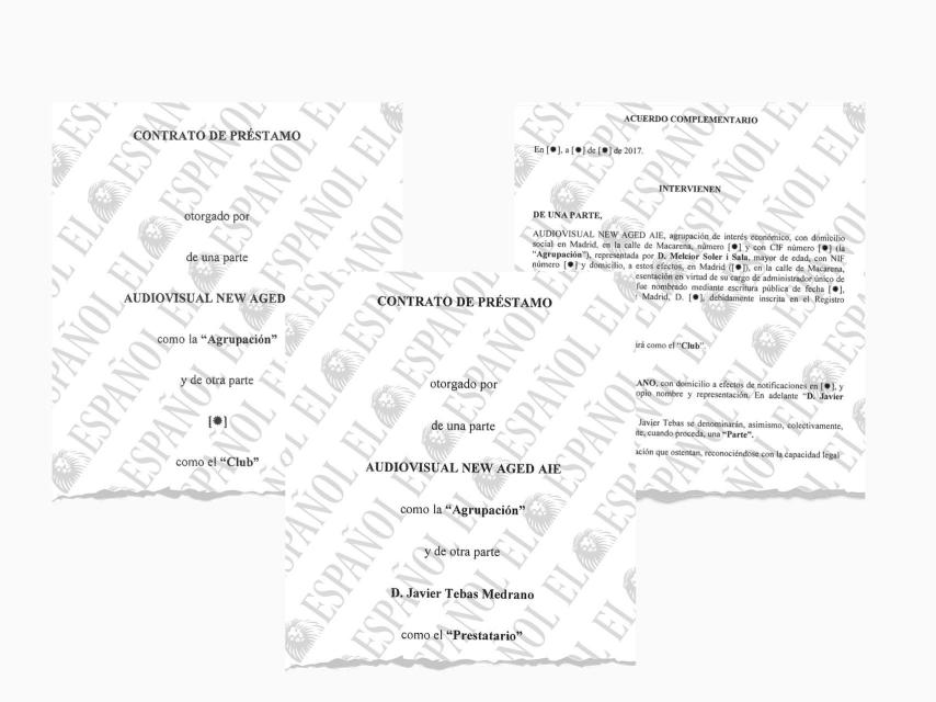 Fragmento del contrato de la operación de Javier Tebas y Audiovisual New Aged AIE