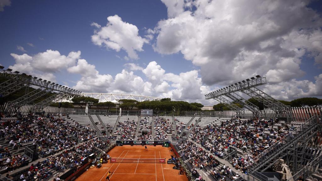 Vista general del Foro Itálico durante un partido de primera ronda.
