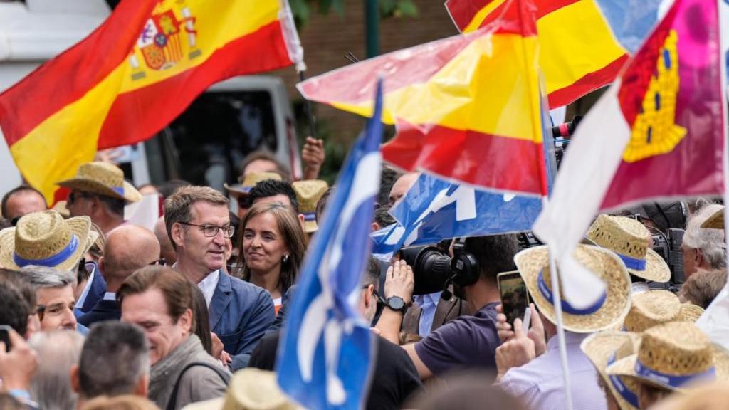 Alberto Núñez Feijóo, este viernes en un acto del PP en Toledo.