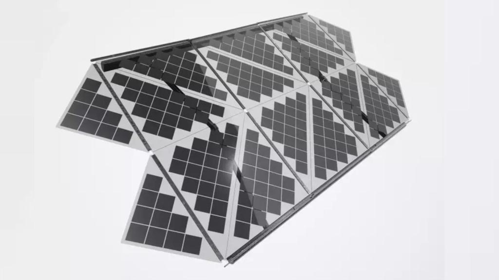 El panel solar desplegado.