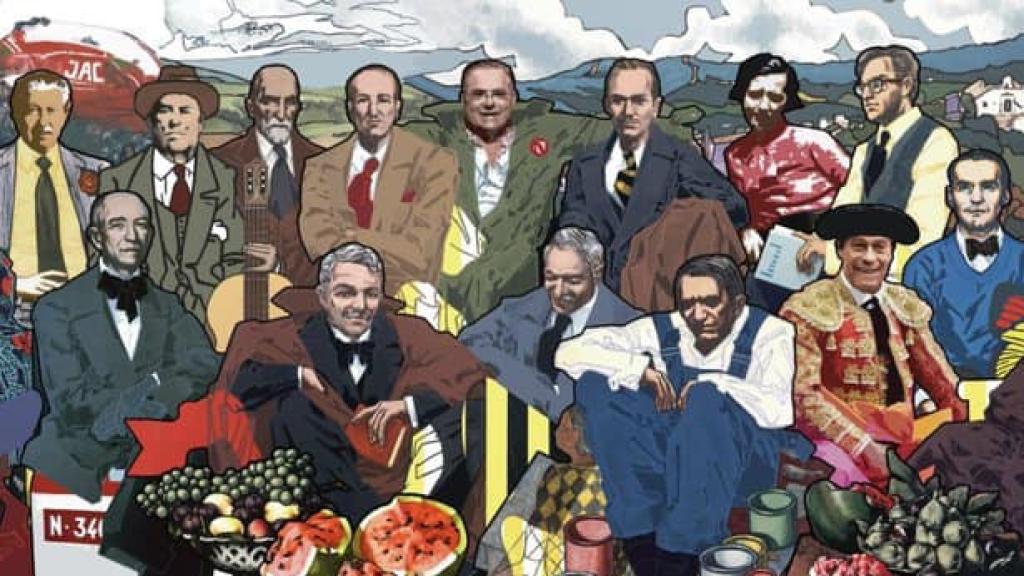 Pintura mural en Nerva, obra de Eugenio Chicano.