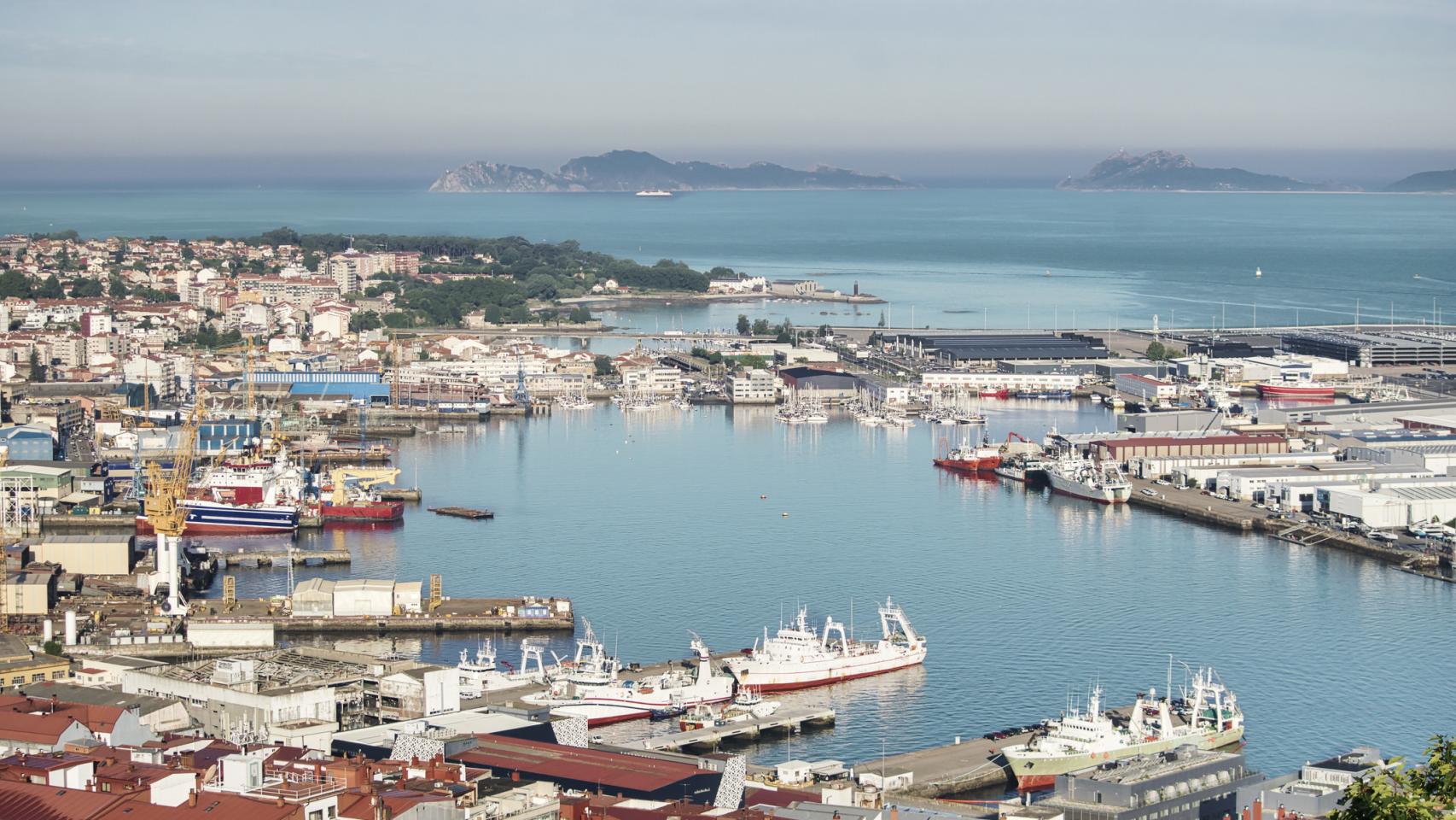 Vista aérea de la ciudad de Vigo.