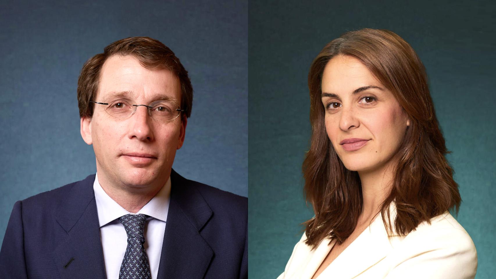 El alcalde de Madrid, José Luis Martínez-Almeida, y la candidata de Más Madrid a la Alcaldía, Rita Maestre.