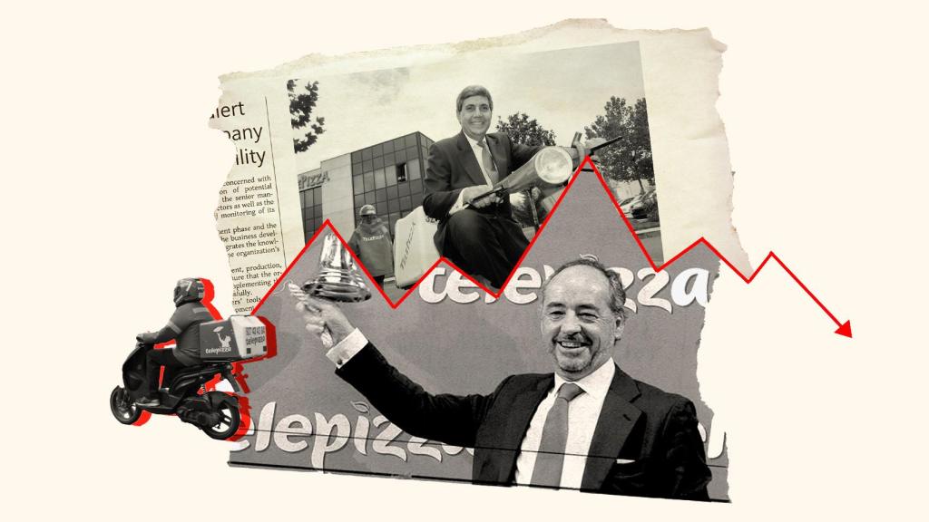 Arriba: Leopoldo Fernández Pujals, fundador de Telepizza, en 2006; abajo: Pablo Juantegui, presidente ejecutivo de la compañía, en 2016.