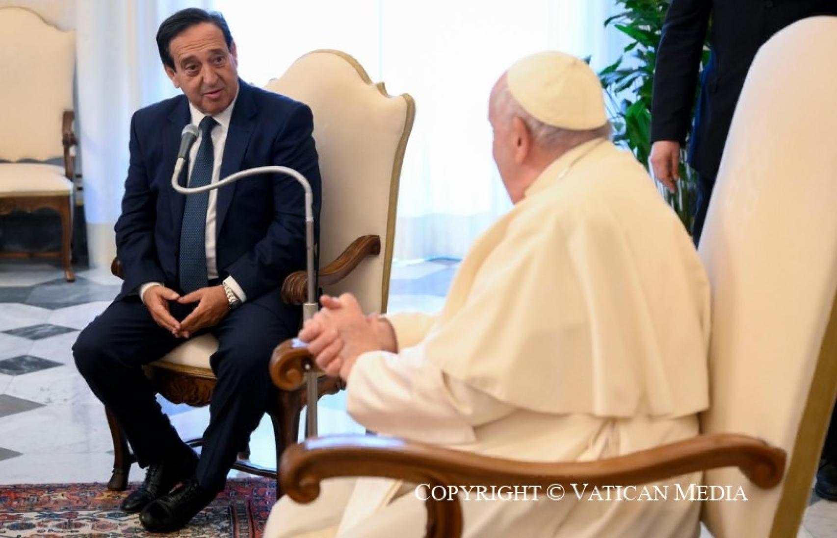 Pedro Barato y el papa Francisco.
