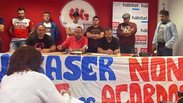 Rueda de prensa del comité de empresa de Urbaser Santiago.