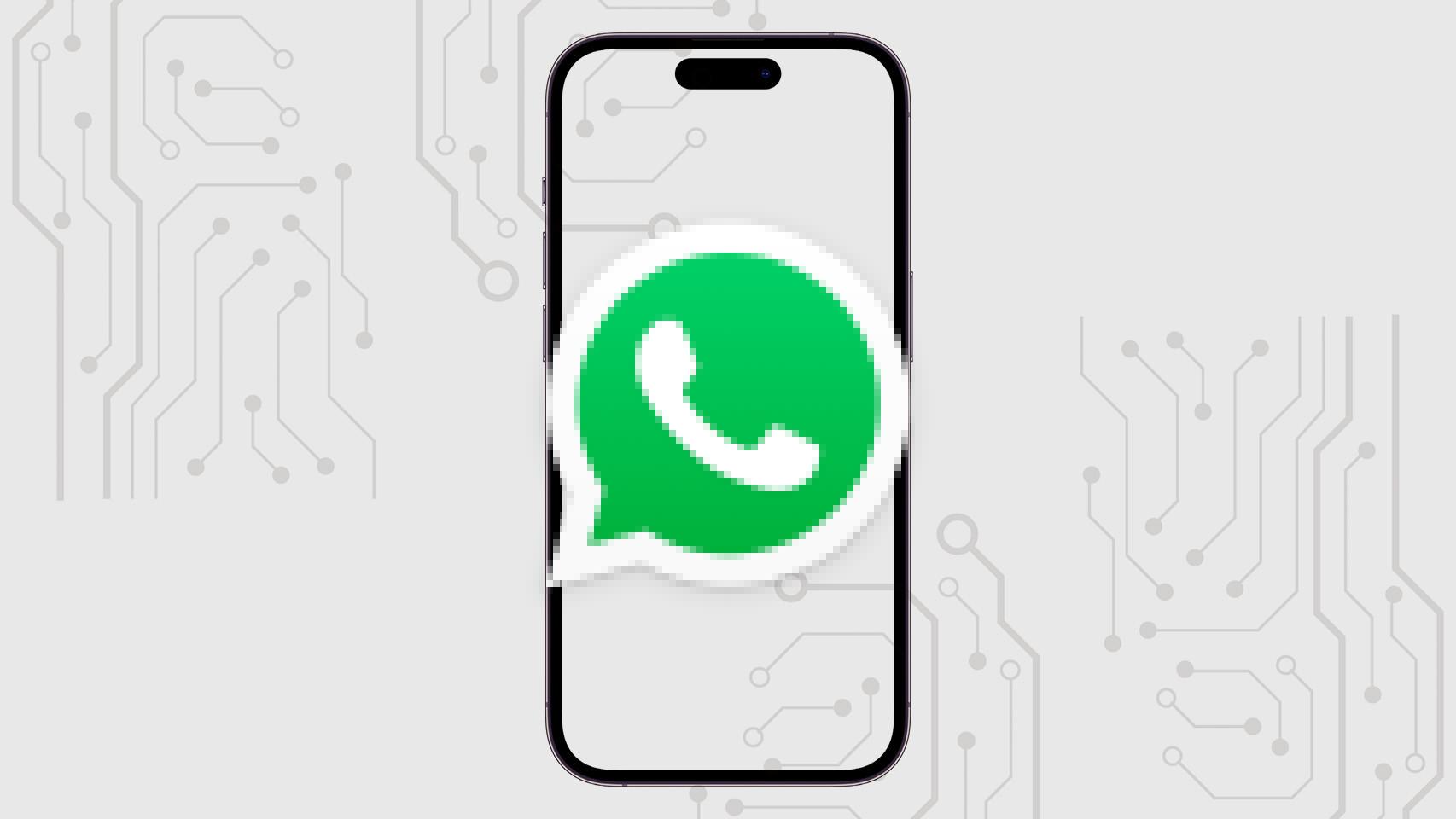Fotomontaje con el logo de WhatsApp.