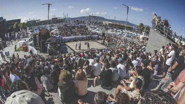 Pruebas de ‘break dance’ en una edición anterior de O Marisquiño.