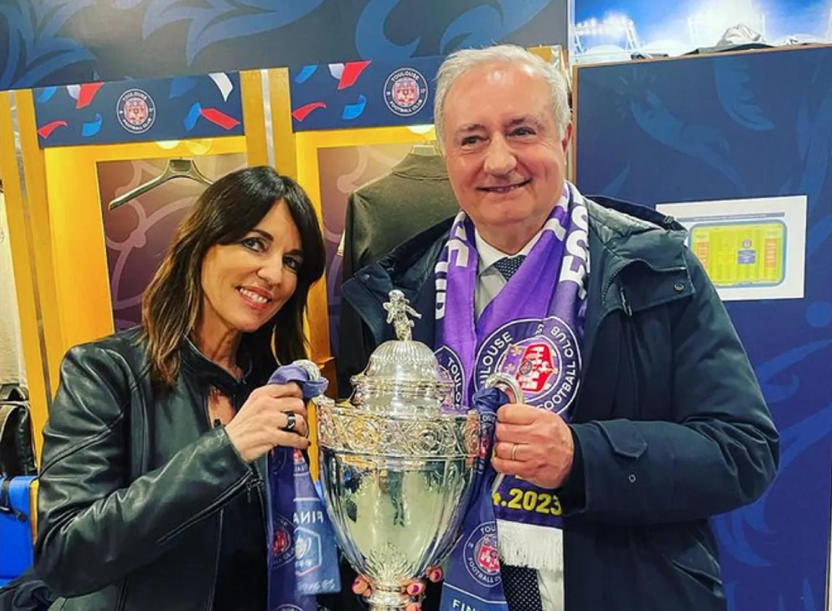 La política Laurence Arribagé en la celebración del Toulouse