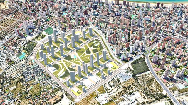 Recreación del plan de Ensanche Levante de Benidorm.