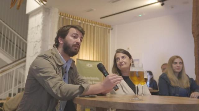 El vicepresidente de la Junta, Juan García-Gallardo, durante su intervención en La Coruña.