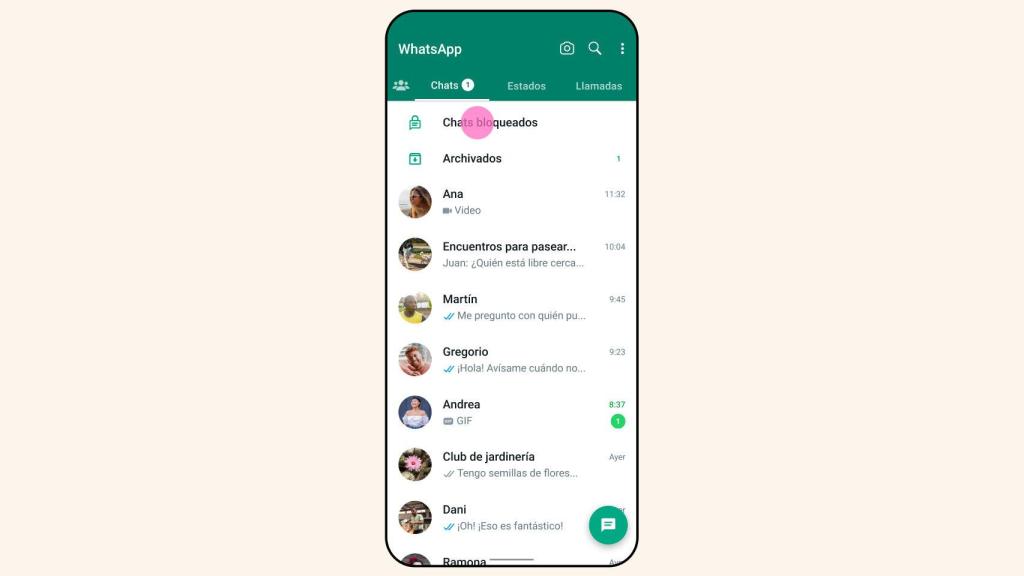 Chats bloqueados en WhatsApp