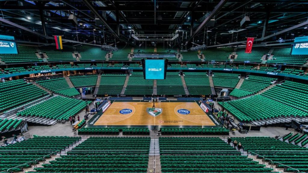 Vista de la cancha del Zalgiris, el Zalgirio Arena
