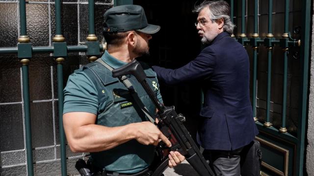 Juan José Carbonero, representante  de la mayoritaria APM, a su llegada al Ministerio de Justicia este martes./