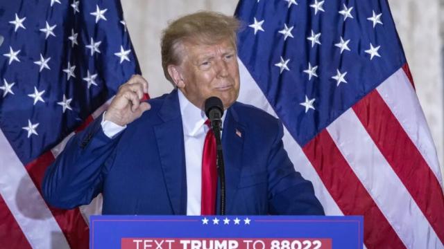 Donald Trump durante un mitin.