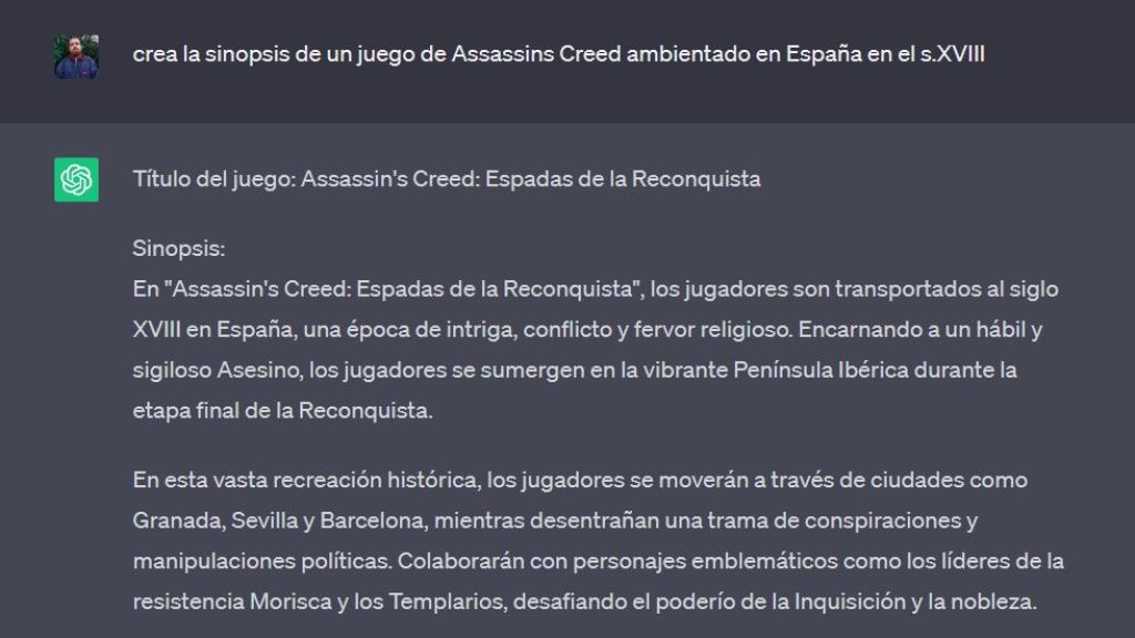 ChatGPT puede crear historias detalladas basándose en el comando que escribas