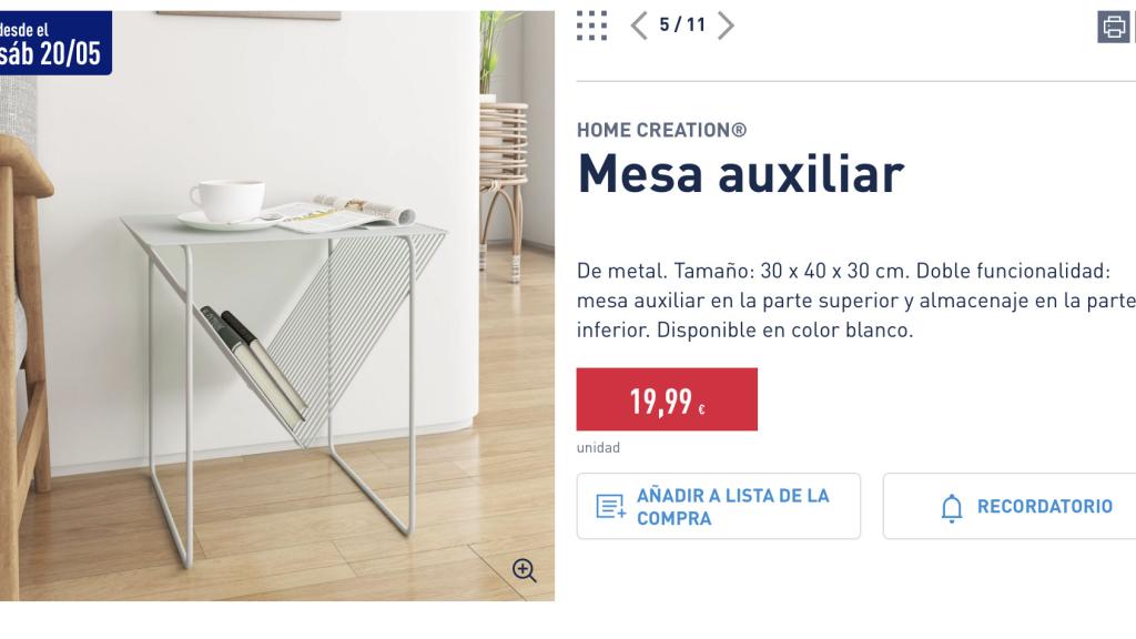 Mesa auxiliar.